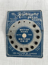 Vintage "The Hurricane" Black Press Studs Carded 10 Left 5 Used 1950's-60's VGC