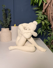 Matte White Seated Figure