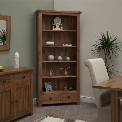 Solid oak large bookcase - oak,