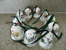 COLLECTION 10 FINE CHINA PORTMEIRION BOTANIC GARDEN CHRISTMAS BELLS - 1992-2003