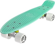 22" Ridge Retro Skateboards Kids/Adults Pastel Green & White Skateboard Cruiser