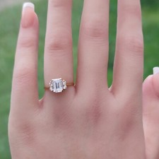 Stunning emerald cut 18ct 750 vintage gold ring art deco engagement 18k Present