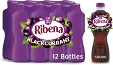 Ribena Blackcurrant Juice Drink 500ml Ready To Drink - Pack of 12