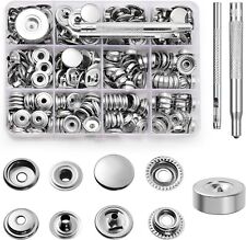 260 PCS Heavy Duty Snap Fasteners Press Studs Kit +Poppers Leather Button Tool