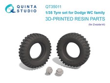 Quinta Studio QT35011, Dodge WC Family tyre set 3D printed (for ZVEZDA),  1:35