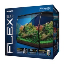 Fluval Flex 2.0 LED Aquarium Nano Fish Tank Black 34L 57L Freshwater
