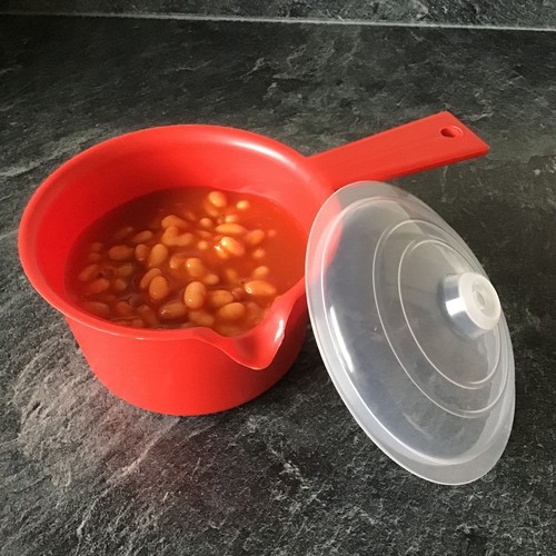 Red microwave saucepan with - red,