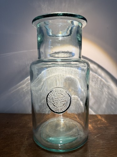 Glass recycled jar vase - recycled, large