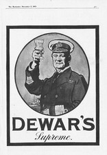 DEWARS Supreme Whisky - Antique Advertisement 1913