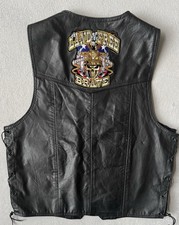 Mens Leather Biker Vest Black
