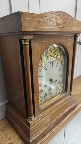 Antique oak inlaid marquetery - oak,