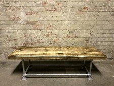 Industrial Reclaimed Scaffold Board Coffee Table Steel Legs