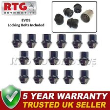 16x Nuts Black + 4x EVO5 Locking Nuts For Ford Transit Courier 2014 On Alloy