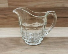 Vintage Jacobean Clear Pressed Glass Milk / Cream Jug 