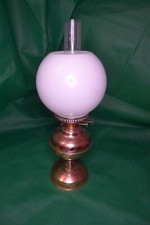 Vintage oil lamp Veritas Duplex brass with glass lampshades