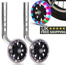 Universal Kids Bike Bicycle LED Training Wheels Stabilisers For 12-20 Inch Cycle