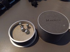 Majorica  earrings with box