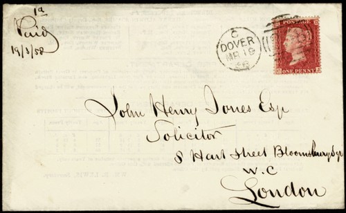 Penny red stamp postal history - stamp,