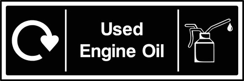 Used engine oil recycling sign - engine,