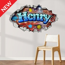 PERSONALISED GRAFFITI WALL STICKER/MURAL FOR CHILDREN'S BEDROOM & PLAYROOM