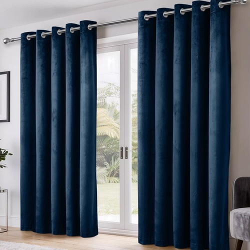 Premium velvet eyelet curtains - premium,
