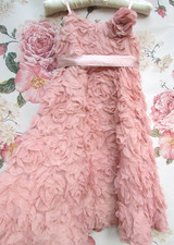 BNWOT MONSOON Pink Ruffle Embellished Party Occasion Dress 7-8 £55