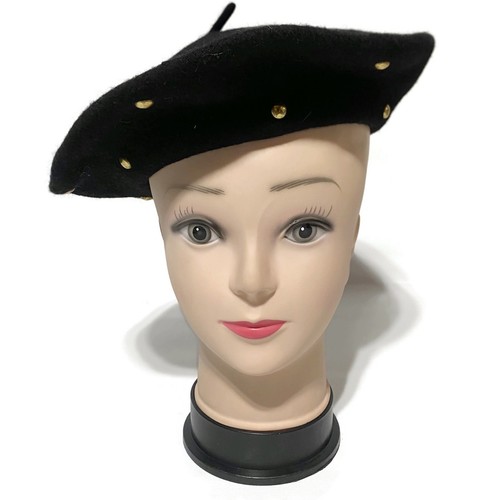 French basque beret black wool - french,