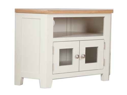 Oak corner unit glass - oak, tv