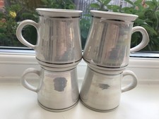 Iden Pottery White Lustre Mini Tankard / Mug x 4