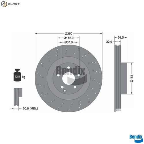 Brake disc bds1717hc - 2x,