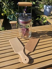 Kilner Butter Churner Glass Jar with Wooden Handle - Home Made Butter Maker