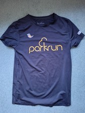 Mens ParkRun Black Orange Logo T-shirt Size XS Small Park Run New