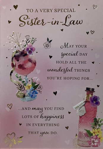 Sister law birthday card - law,