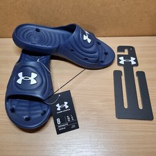 Under Armour Locker IV Sliders Mens Casual Gym Shower Pool Beach Navy Blue 7