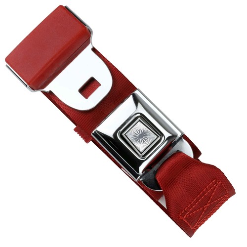 Retrobelt dark red push button - red,