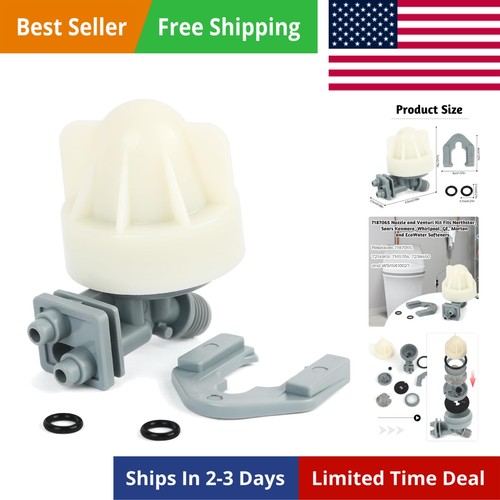 Water softener nozzle and - water,