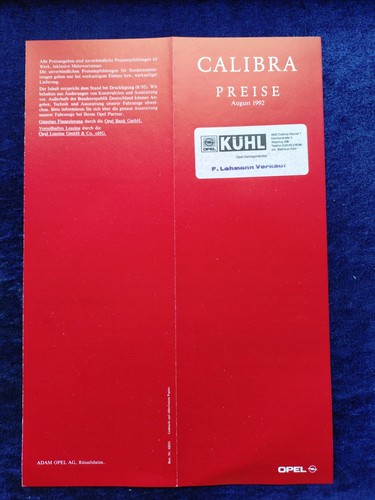 Opel calibra price list - calibra,