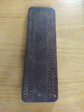 Vintage Antique Wooden Cribbage Game Board Solid Wood Heavy