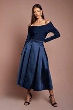 Coast Navy Midaxi Skirt Womens