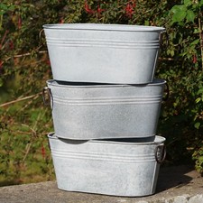 Set 3 Large Metal Trough with