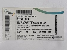 Metallica Concert Ticket