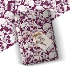 Purple Skulls Gift Wrap -