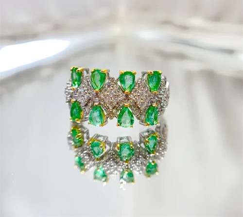Natural emerald double - double, layer