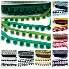 pom pom fringe trim by 1 metre 28mm luxury multi colours cushions curtains bag