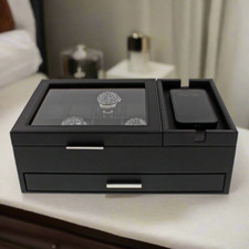 Men's Large Black Valet Tray