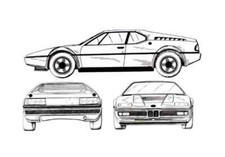 A4 Photo Blueprint BMW M1 E26 Coupe 1978