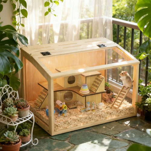 Large wooden hamster - wooden,