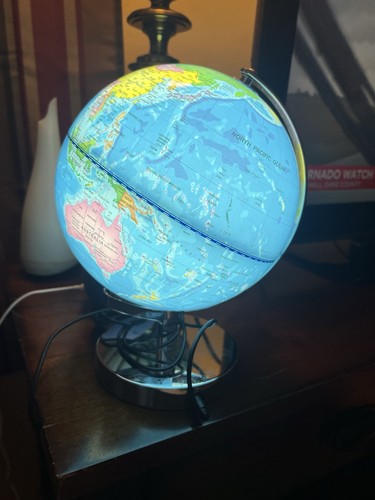 World globe lights rotates - globe,