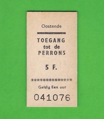 Platform ticket 1970s sncb - platform,