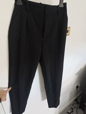 Ladies Black Wide Leg Trousers Zara Size Small VGC